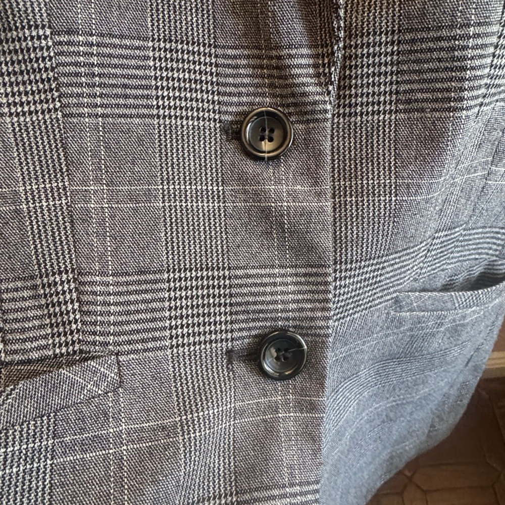 Forever 21 Women’s Size Small Glen Plaid Suit Blazer in Gray Job Interview Work - Picture 4 of 5